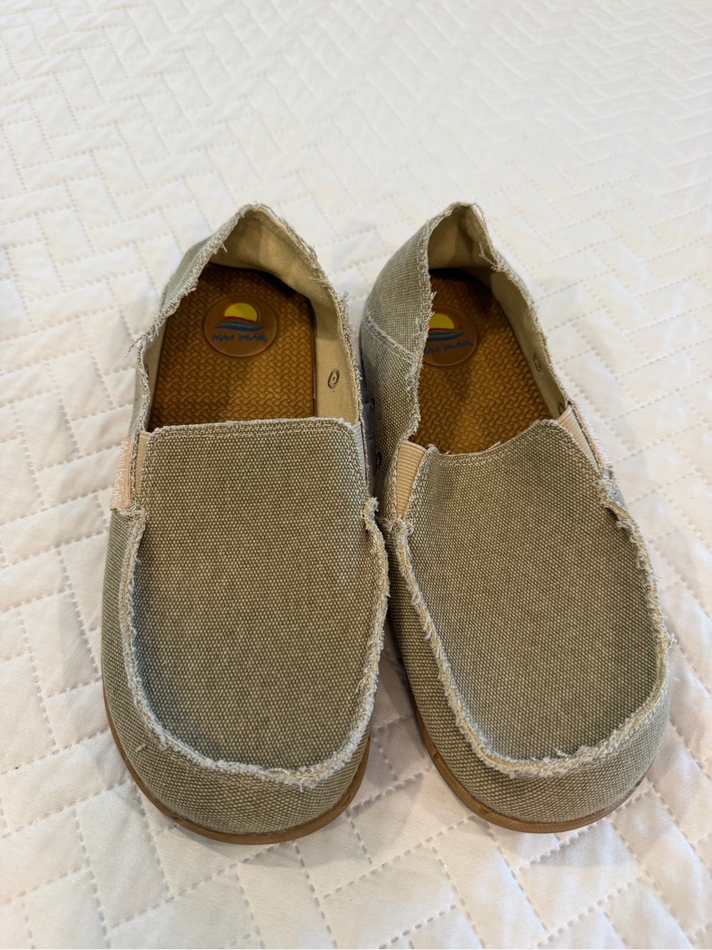 Men's Slip-On Canvas Loafers in Olive